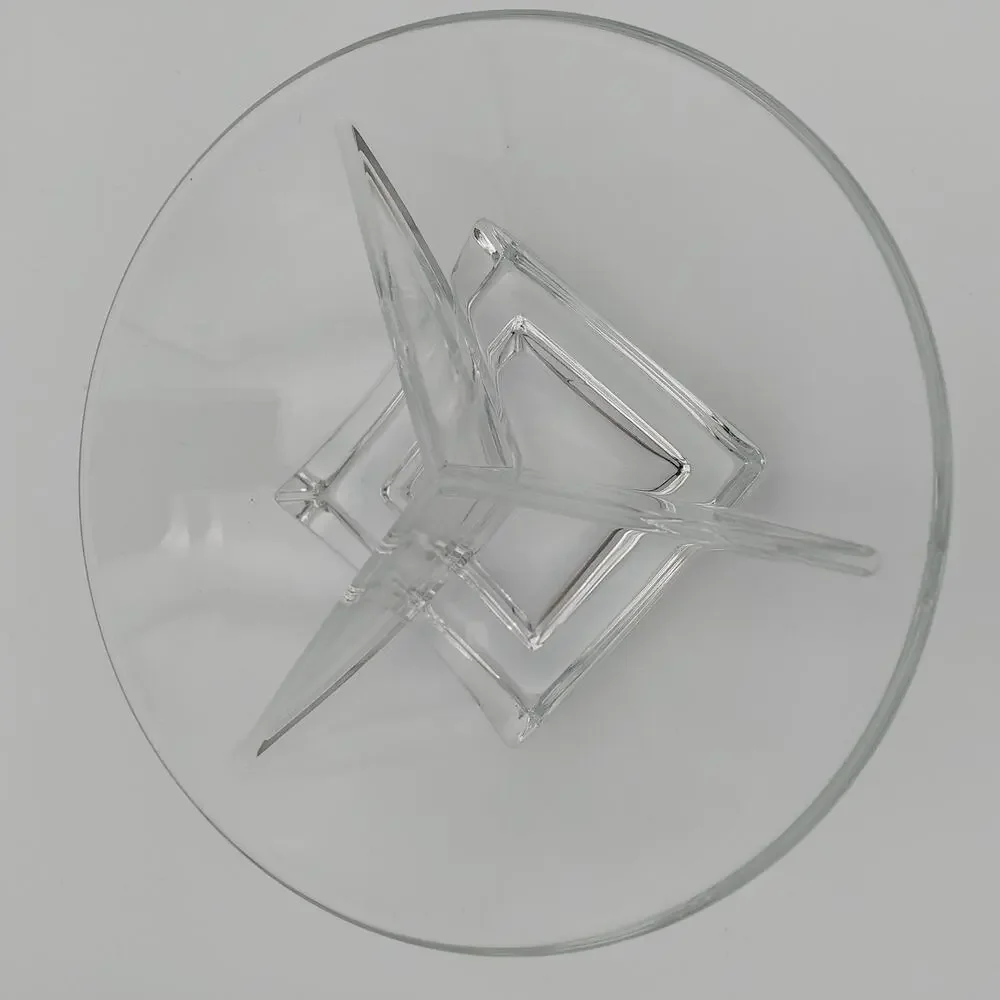 Vintage Cambridge Glass Square 3 Part Divided Bowl Clear Crystal MCM Candy Dish